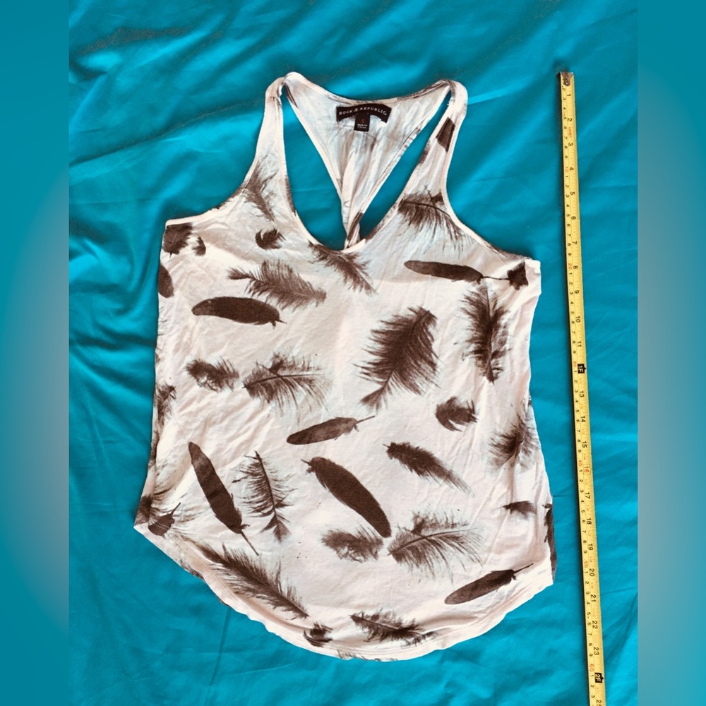 Rock & republic light pink/black lightweight tank top